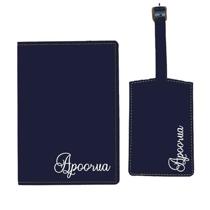 Personalized Passport Holder with Name PU Leather Passport Cover and Luggage Tag Set - ADD NAME