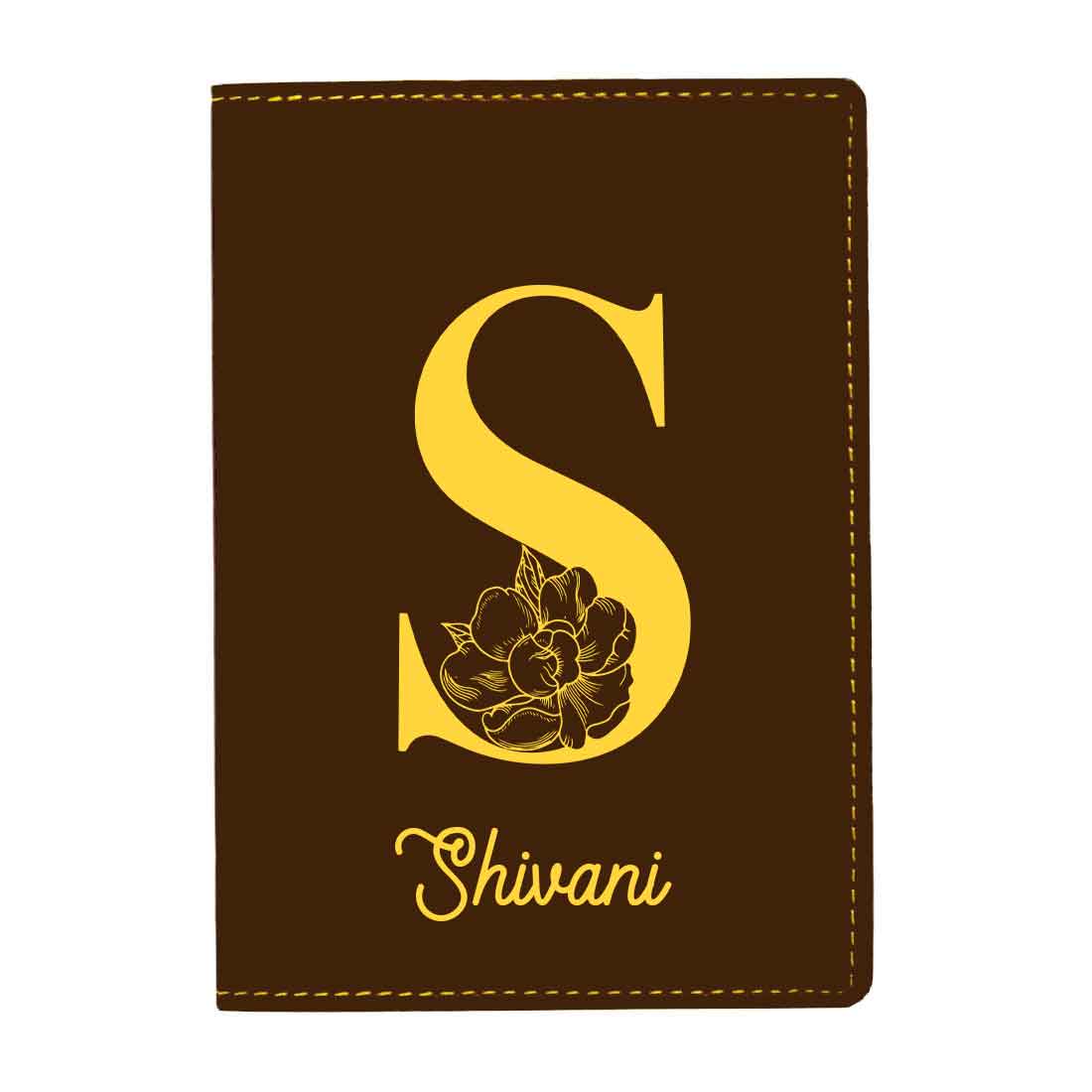 Custom Name on Passport Cover Holder Faux Leather Covers for Passports - Initial Name