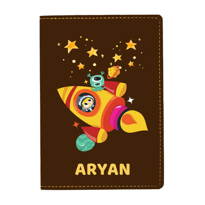 Cartoon Designer Passport Cover for Kids PU Leather Passport Holder and Luggage Tag Set with Name