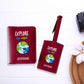 Customized Name On Passport Cover for Kids PU Leather Design Passport Cover and Luggage Tag Set