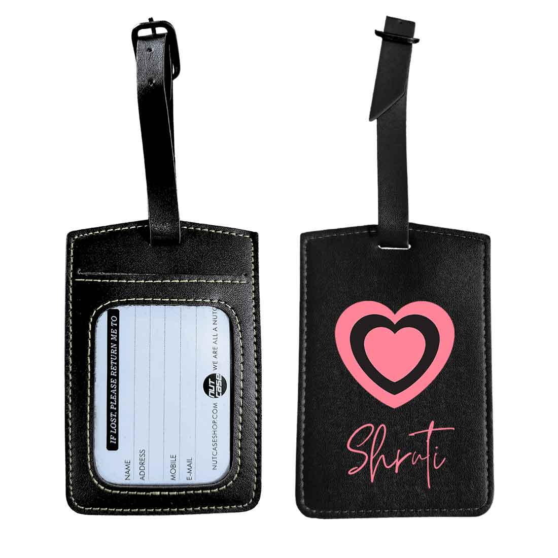 Custom Luggage Tags with Name PU Leather Bag Tags Nutcase