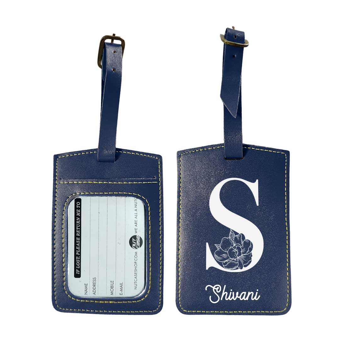 Custom Travel Bag Tags with Name and Initial Travel Tags for Luggage - ADD NAME