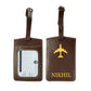 Personalized Travel Luggage Tags with Name PU Leather