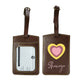 Custom Luggage Tags with Name PU Leather Bag Tags - Heart