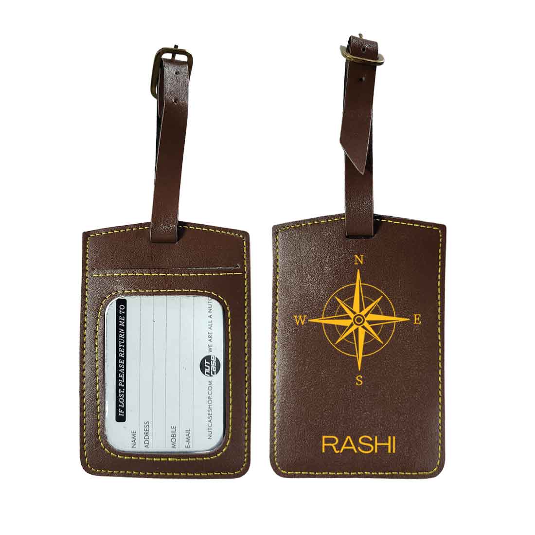 Customized Bag Name Tag Designer PU Leather Luggage Tags
