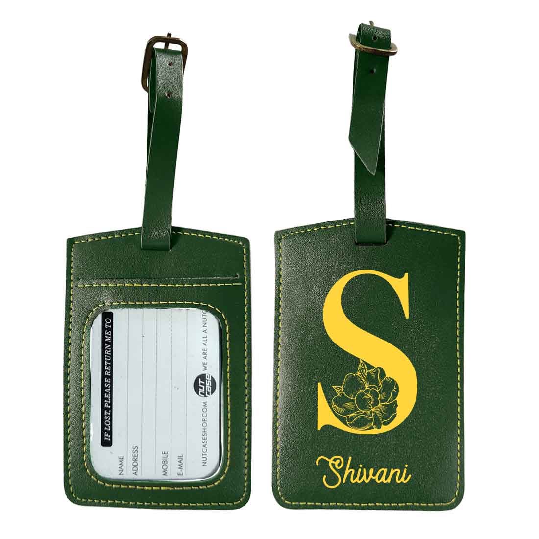 Custom Travel Bag Tags with Name and Initial Travel Tags for Luggage - ADD NAME