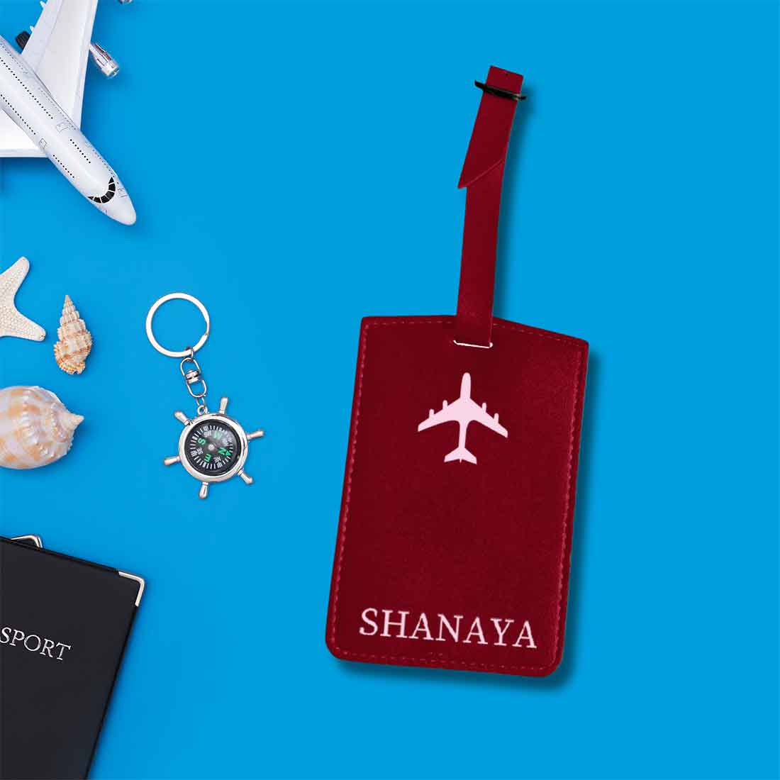 Personalized Travel Luggage Tags with Name PU Leather