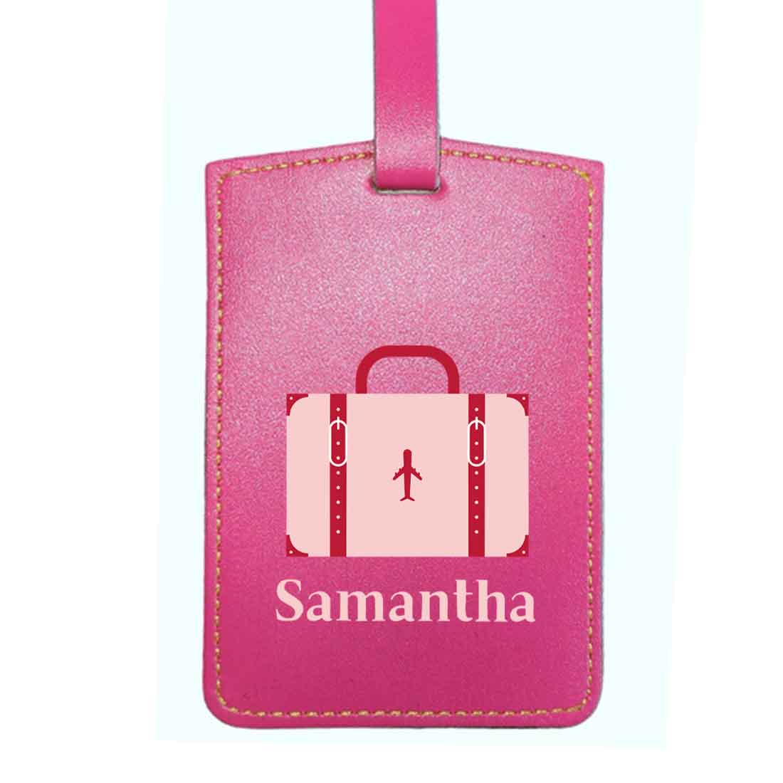 Luggage Tag with Name Custom Design PU Leather Bag Name Tags
