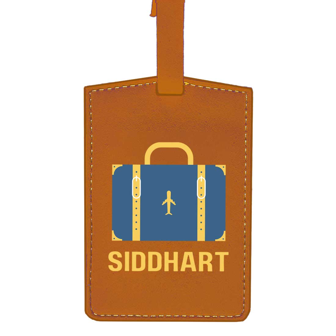 Luggage Tag with Name Custom Design PU Leather Bag Name Tags