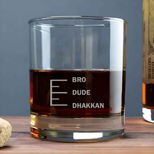 Whiskey Glasses Liquor Glass-  Anniversary Birthday Gift Funny Gifts for Husband Bf - DHAKKAN DUDE BRO