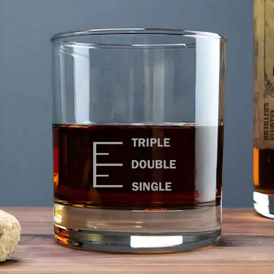 Whiskey Glasses Liquor Glass-  Anniversary Birthday Gift Funny Gifts for Husband Bf - SINGLE DOUBLE TRIPLE