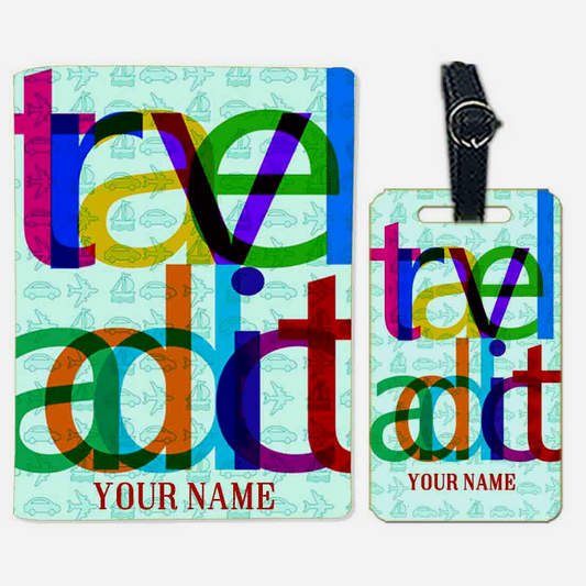 Personalised Passport Cover and Baggage Tag Combo - Travel Addit