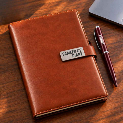 Personalized Diary with Pen Engraving Name Notebook Set - Corporate Gift