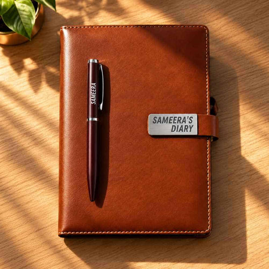 Personalized Diary with Pen Engraving Name Notebook Set - Corporate Gift