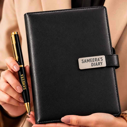 Personalized Diary with Pen Engraving Name Notebook Set - Corporate Gift