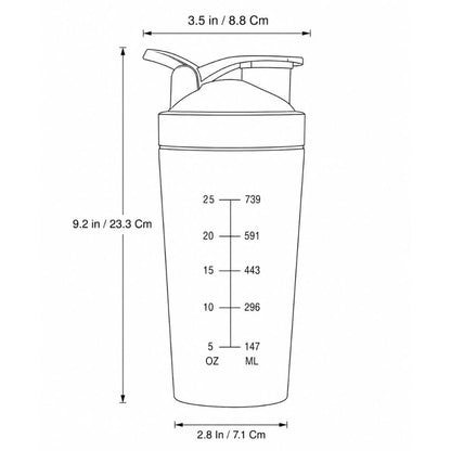 Personalised Gym Shaker Bottle for Protein Shakes Stainless Steel Mixer with Whisk Ball