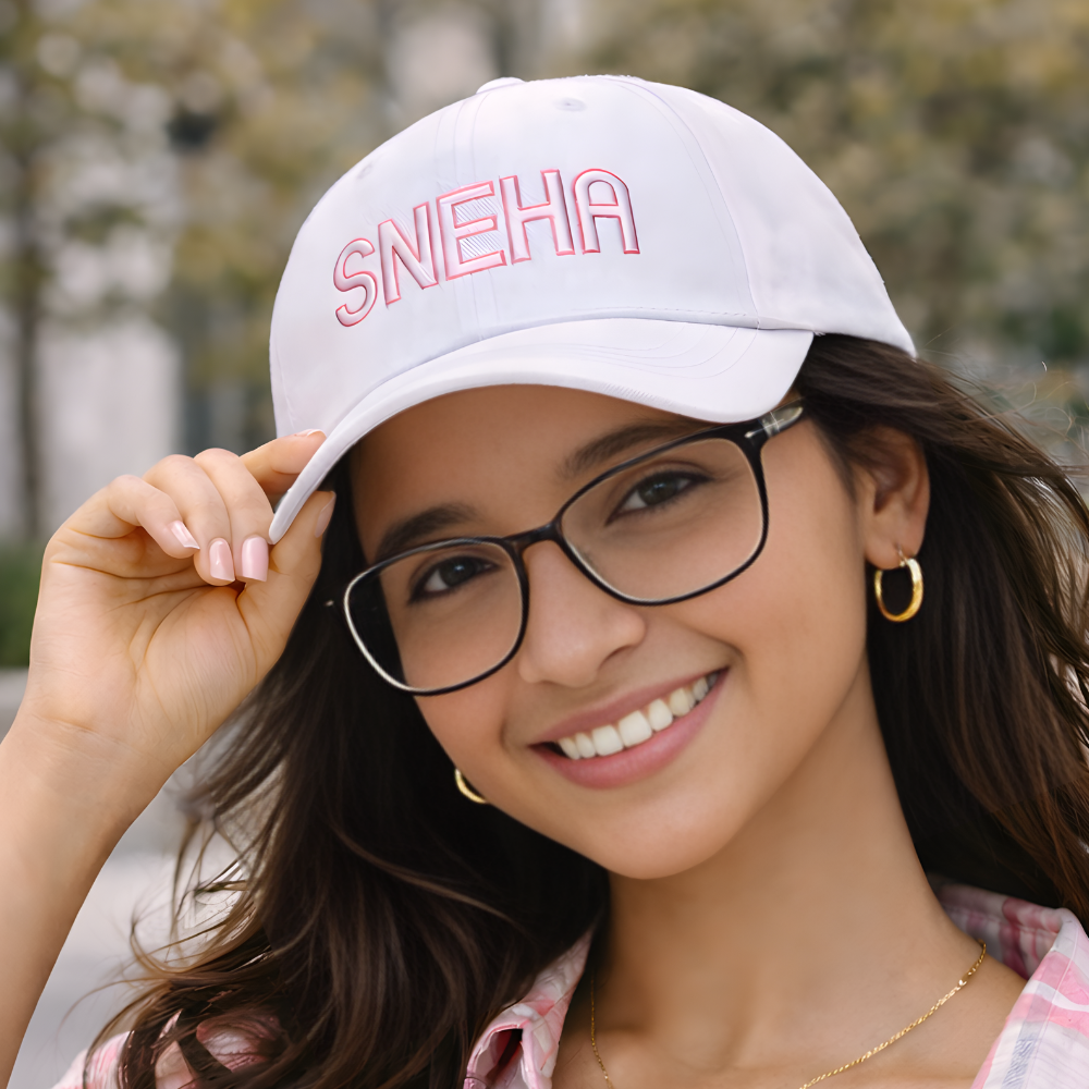 White Cap For Women with Name