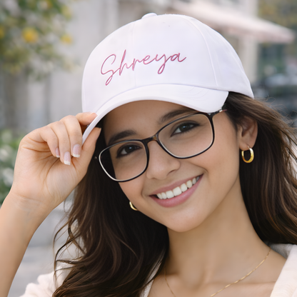 Personalized Cap for Women - White Caps with Name