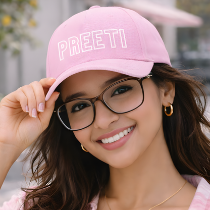 Pink Caps for Women Ladies - Add Name