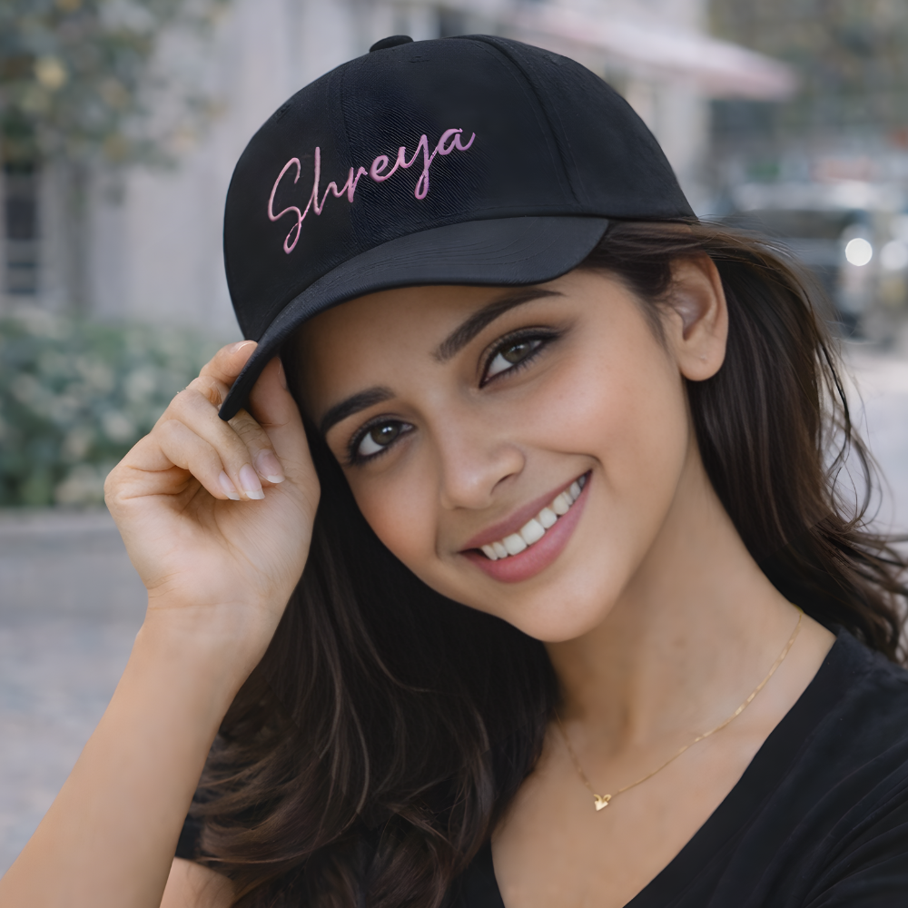 Personalized Cap for Women - Black Caps with Name