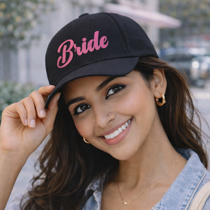 Custom Cap Bride Party Black Caps