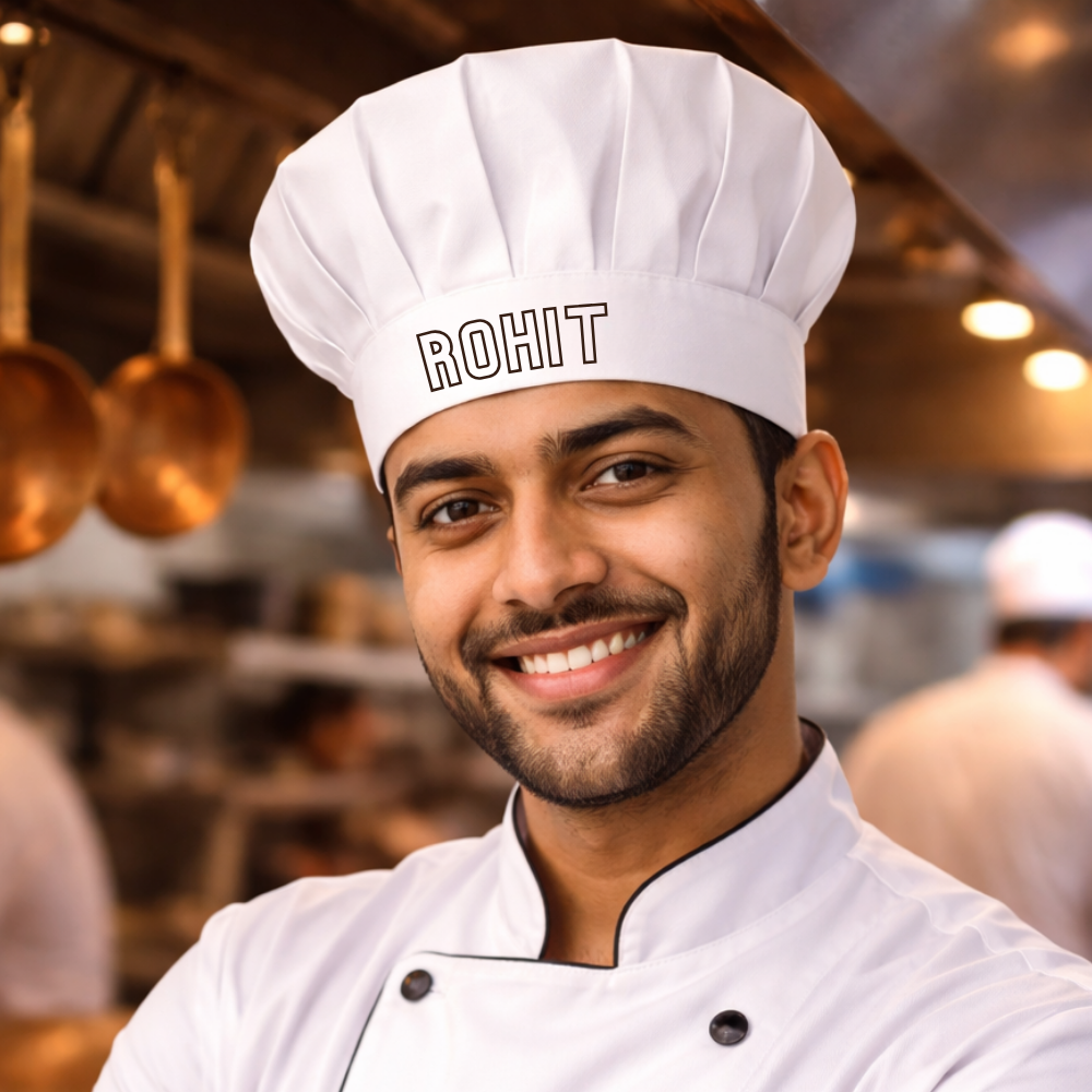 Customized Chef White Hat with Name - Chef Toque