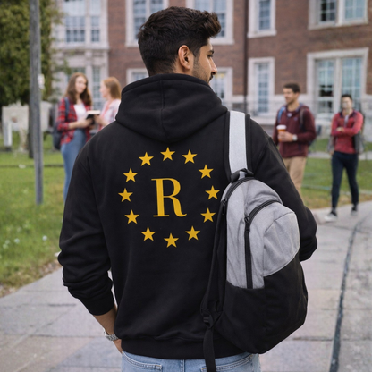 Nutcase Black Custom Hoodie with Name Initial Unisex