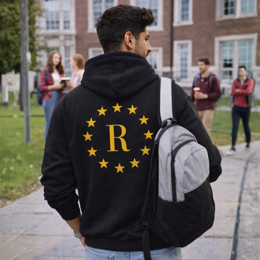 Nutcase Black Custom Hoodie with Name Initial Unisex