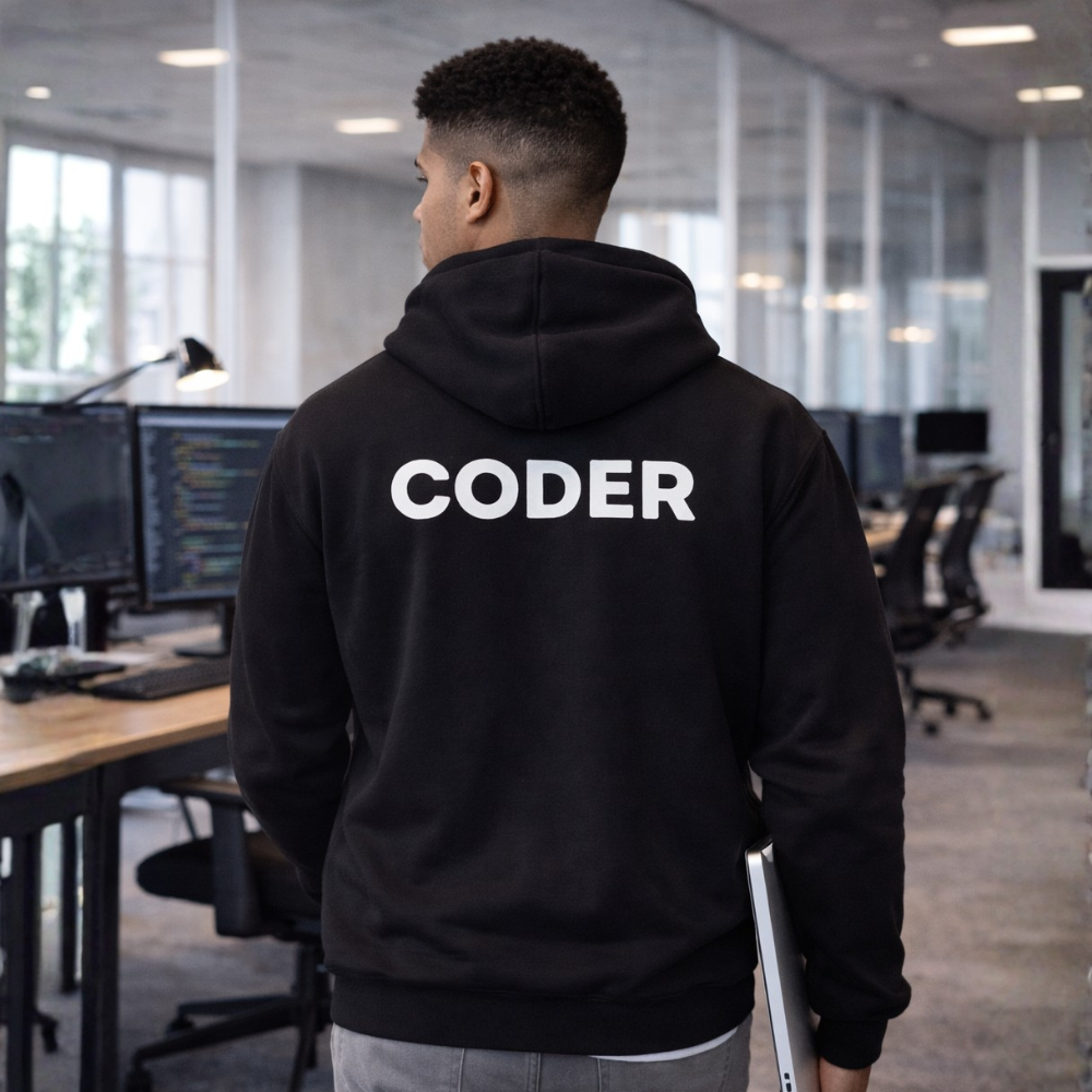 Nutcase hoodie For Men with name on back print ( Unisex) - Coder