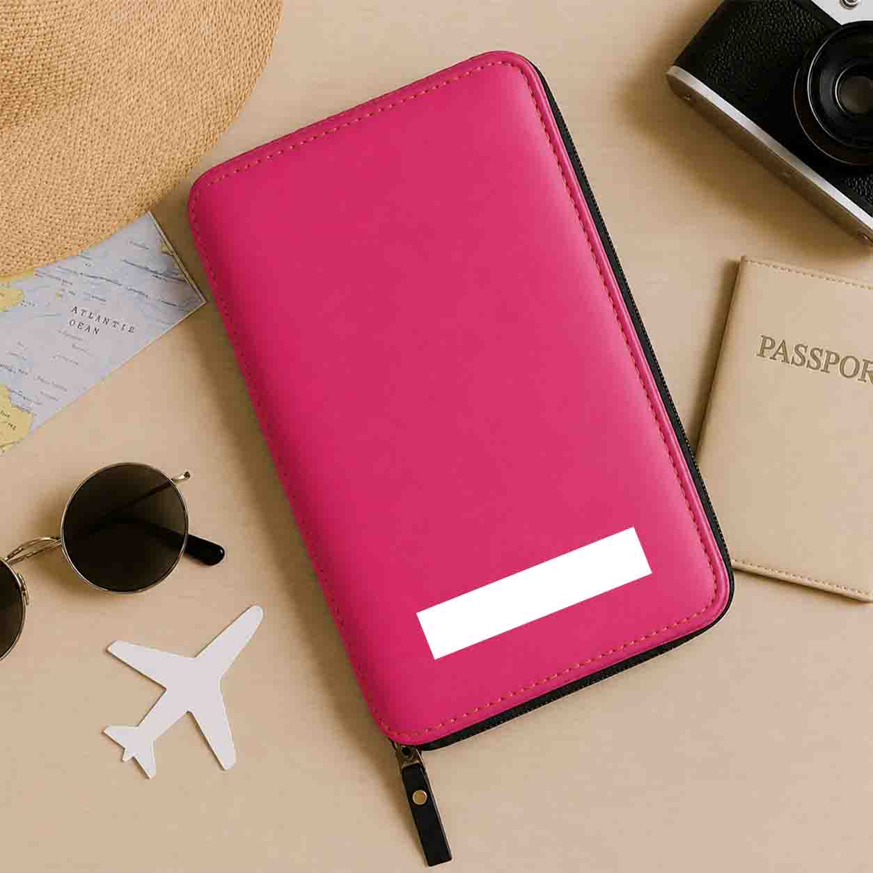 Personalized Travel Wallet with Card Slots & Luggage Tag Set