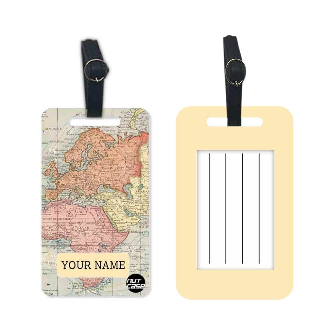 Personalised Passport Cover Luggage Tag Set - Map