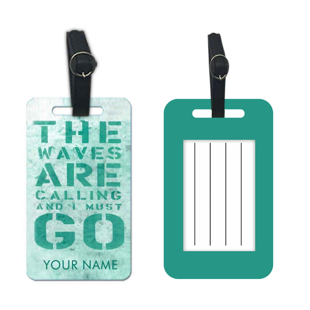 Personalized Passport Cover Travel Baggage Tag - The Waves are Calling