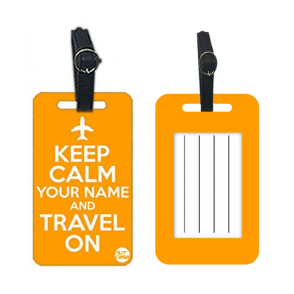 Customized Passport Cover Baggage Tag Set - Keep Calm Yellow