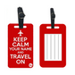 Personalised Passport Cover Luggage Tag Set - Keep Calm Red