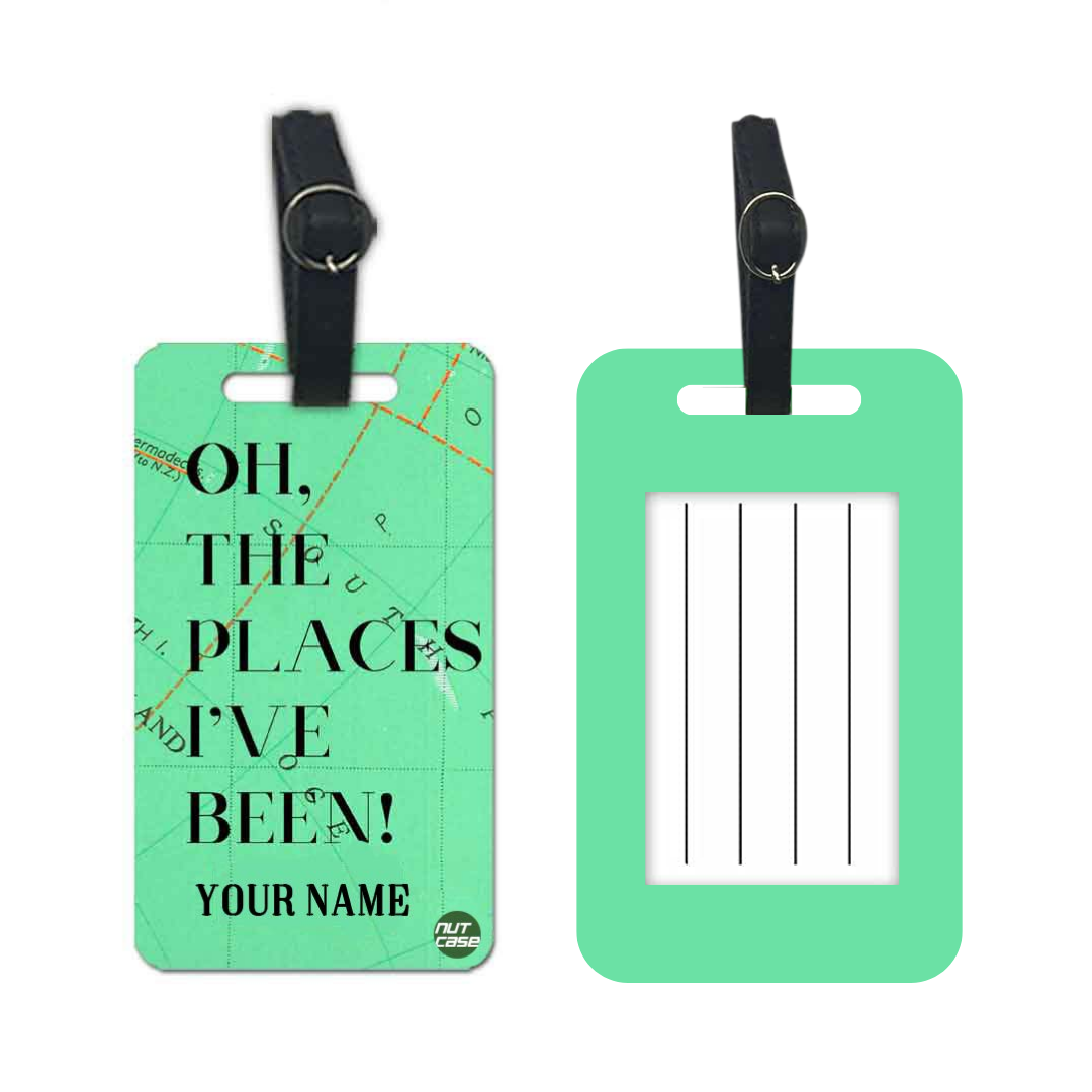 Customized Passport Cover Travel Luggage Tag - Oh The Places Green