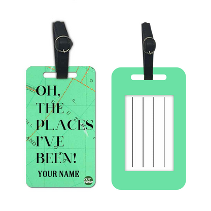 Customized Passport Cover Travel Luggage Tag - Oh The Places Green