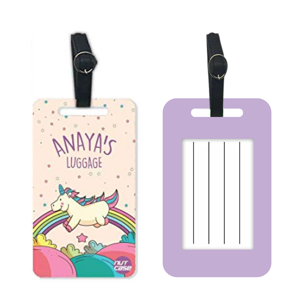 Personalized Passport Cover Suitcase Tag Set - Unicorn