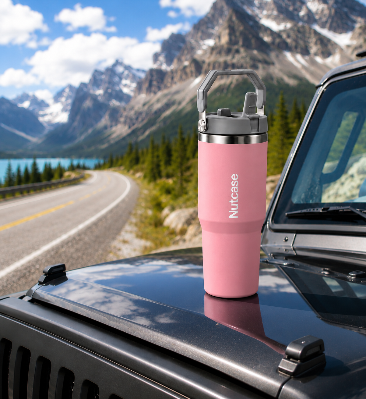 Nutcase Personalized Tumbler with Handle Double Wall Vacuum Sipper Bottle - 900ml