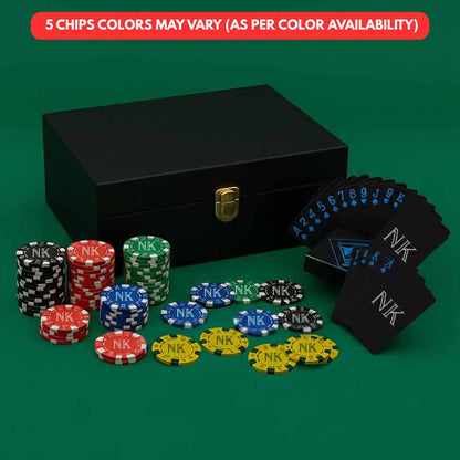 Professional Ceramic Poker - Custom Clay Poker Coin with Playing Cards Non-Tearable & Waterproof (100/200/300 in 5 Colors) - CHIPS COLORS MAY VARY