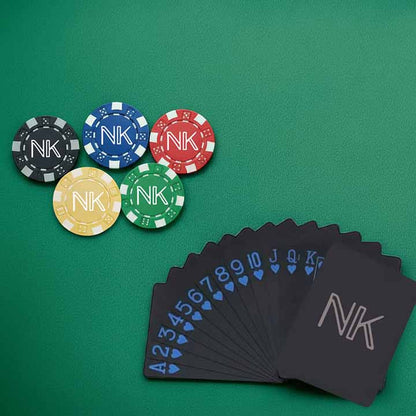 Professional Ceramic Poker - Custom Clay Poker Coin with Playing Cards Non-Tearable & Waterproof (100/200/300 in 5 Colors) - CHIPS COLORS MAY VARY