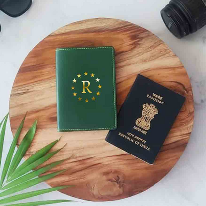 PU Leather Customized Travel Wallet Passport Holder for Men - Star