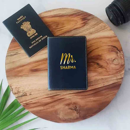 Custom Vegan Leather Passport Holder for Couple MR - Anniversary Gift