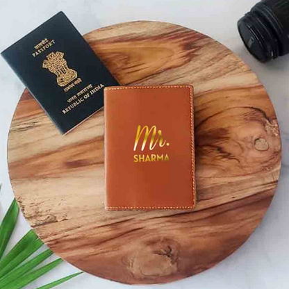 Custom Vegan Leather Passport Holder for Couple MR - Anniversary Gift