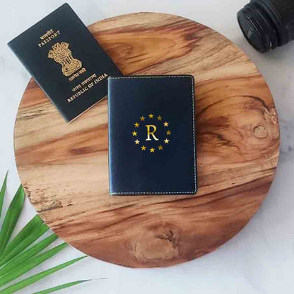 PU Leather Customized Travel Wallet Passport Holder for Men - Star