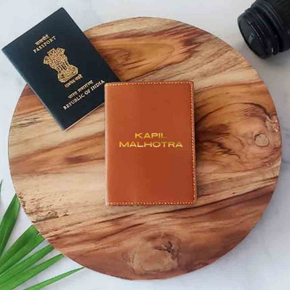 Leather Customised Passport Case Holder - Add name