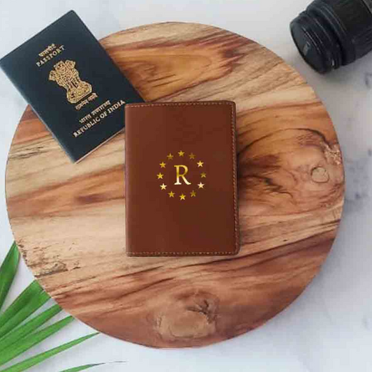 PU Leather Customized Travel Wallet Passport Holder for Men - Star