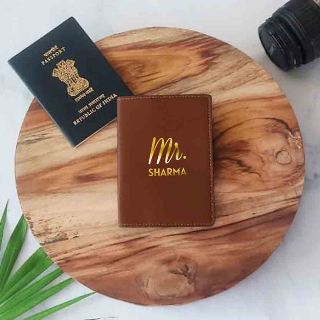 Custom Vegan Leather Passport Holder for Couple MR - Anniversary Gift