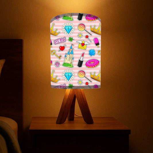 Wooden Lantern Table Lamp For Bedroom-Meow (3W LED Bulb Included)
