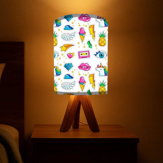 Wooden Stick Lamp base For Bedroom (3W LED Bulb Included)