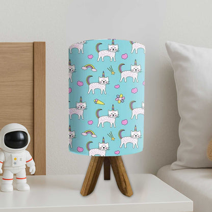 Wooden Table Lamps For Bedroom-Cats (3W LED Bulb Included)